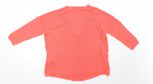 lara knit Womens Pink Knit Pullover Sweatshirt Size M - 44inch