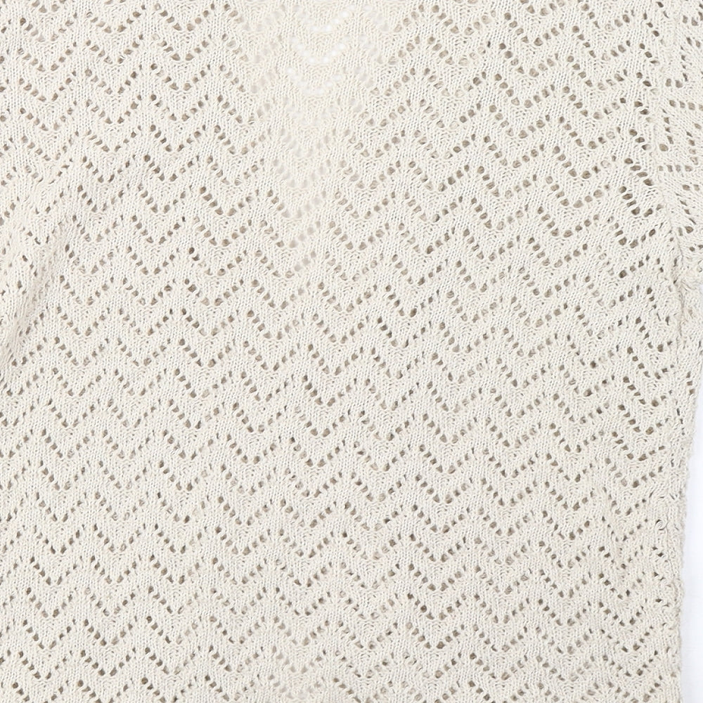 Autonomy Womens Beige Knit Cardigan Jumper Size M