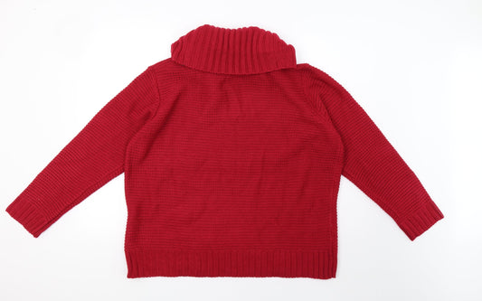 BM Womens Red Knit Pullover Sweatshirt Size XL - 44inch