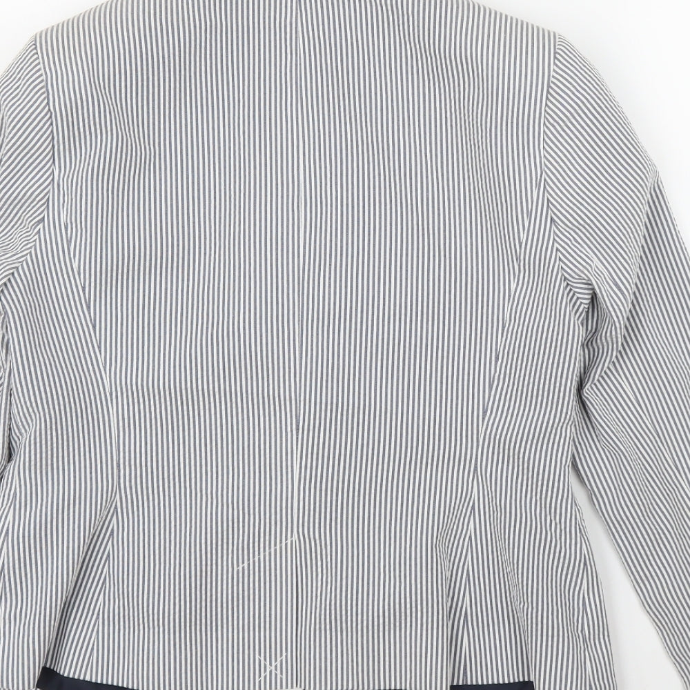 Primark Womens Blue Striped Jacket Blazer Size 12