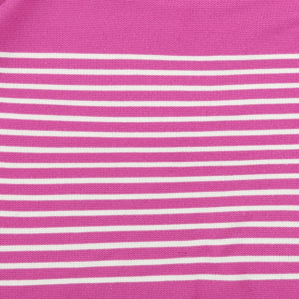 ISLE Womens Pink Striped Pullover Jumper Size S