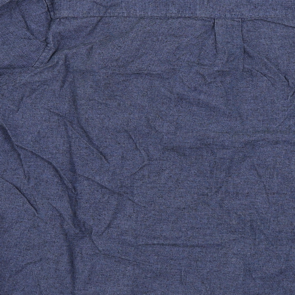 Topman Mens Blue Check Button-Up Size M