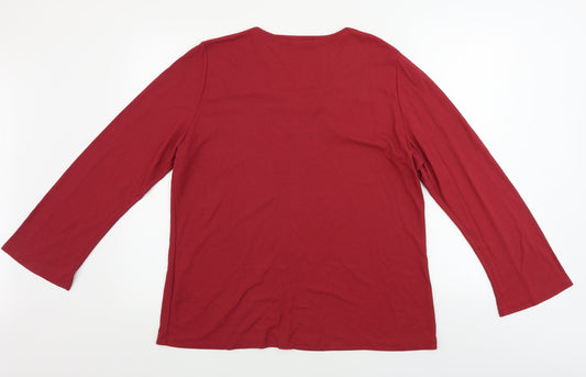 Giglio Rosso Womens Red Basic Blouse Size L
