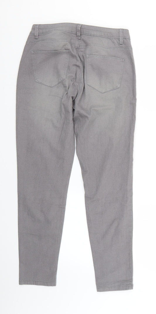 Denim & Co. Womens Grey Skinny Jeans Size 12 L25 in