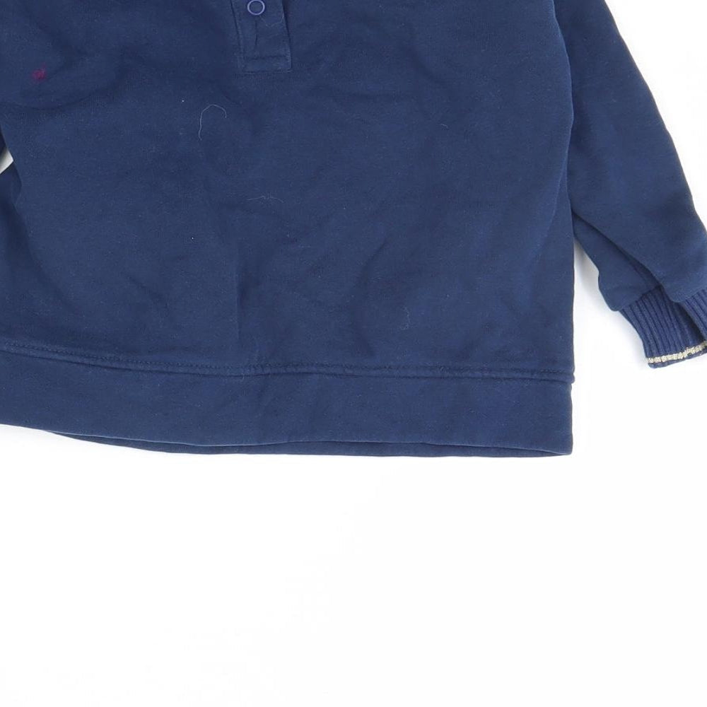 M&S Girls Blue Pullover Jumper Size 2 Years - Reindeer