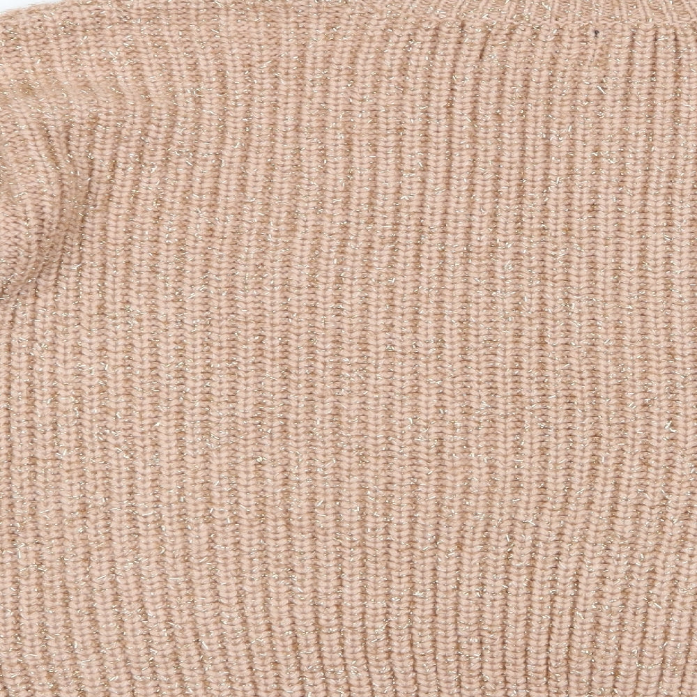 Papaya Womens Pink Pullover Jumper Size M - Glitter effect