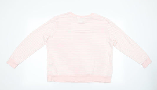 Matalan Womens Pink Striped Pyjama Top Size 16
