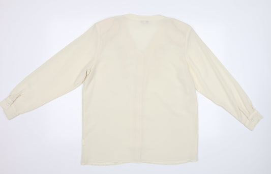 Taylor X Two Womens Ivory Floral Basic Blouse Size 14