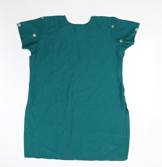 Preworn Womens Green Slip Dress Size 2XL