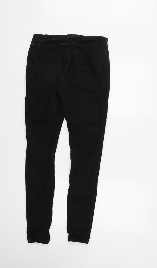 Dorothy Perkins Womens Black Denim Tapered Jeans Size 8 L31 in