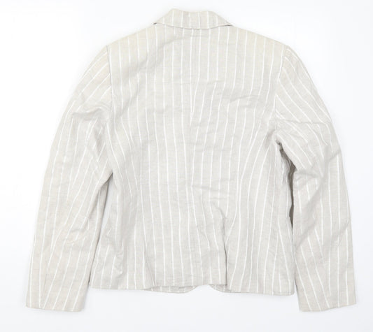 Lakeland Womens Grey Striped Jacket Suit Jacket Size 14