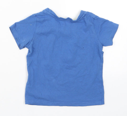Primark Boys Blue Basic T-Shirt Size 12-18 Months - Can You See Me? Chameleon