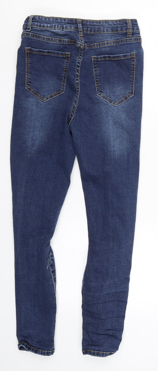 Momokrom Womens Blue Denim Skinny Jeans Size 10 L25 in