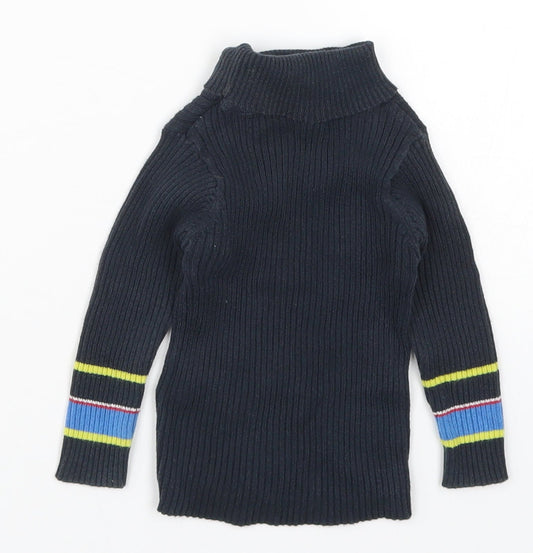 NEXT Boys Blue Striped Pullover Jumper Size 6-9 Months