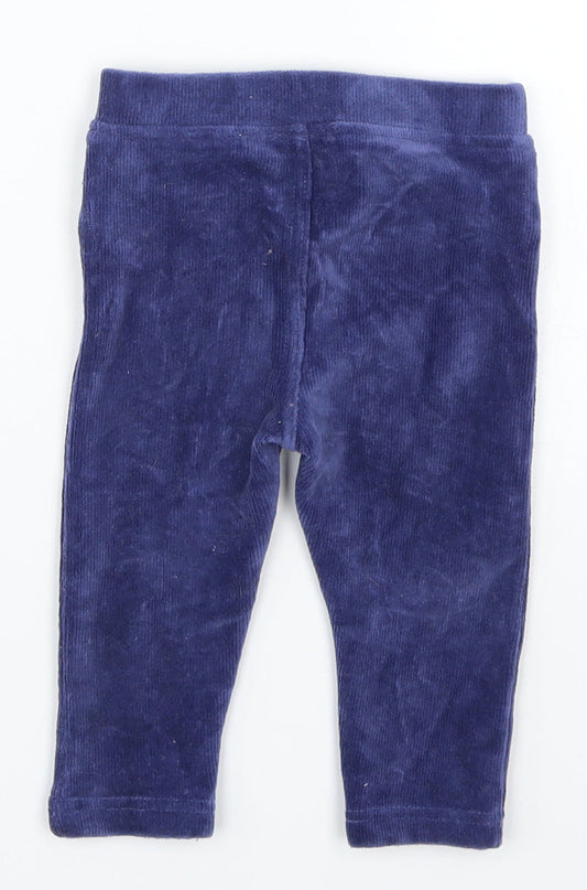 JoJo Maman Bébé Boys Blue Corduroy Capri Trousers Size 6-9 Months