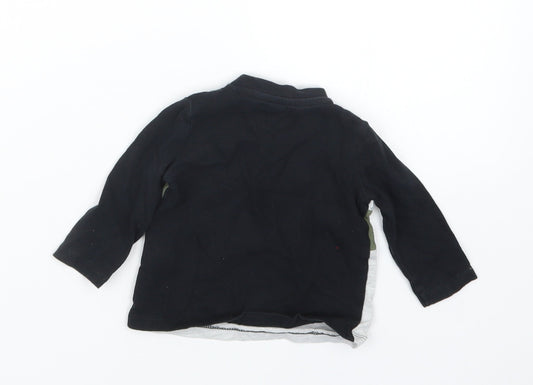 F&F Boys Black Basic T-Shirt Size 0-3 Months
