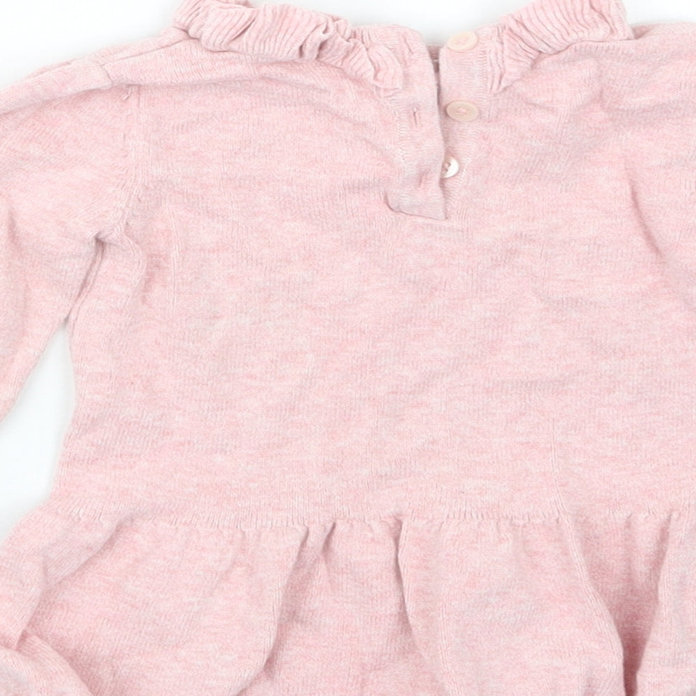 TU Girls Pink Knit Pullover Jumper Size 6-9 Months