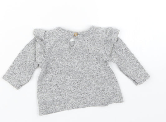 Matalan Girls Grey Pullover Jumper Size 0-3 Months