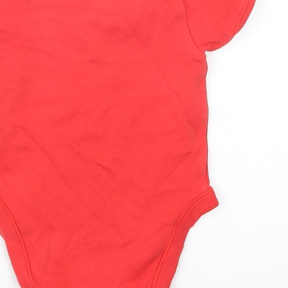 George Baby Red Babygrow One-Piece Size 6-9 Months - Christmas