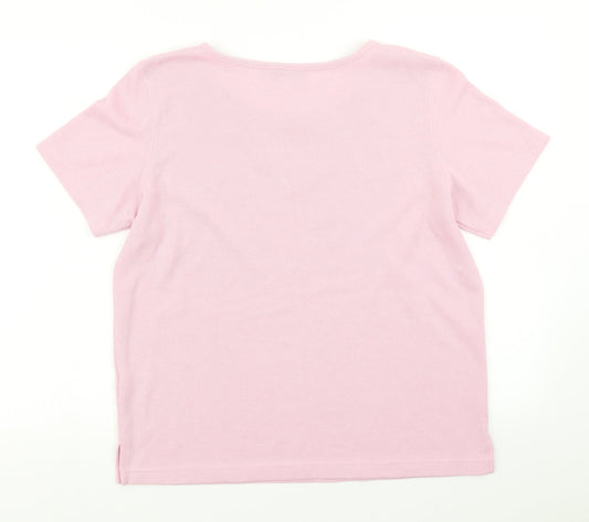 BM Womens Pink Knit Basic T-Shirt Size S