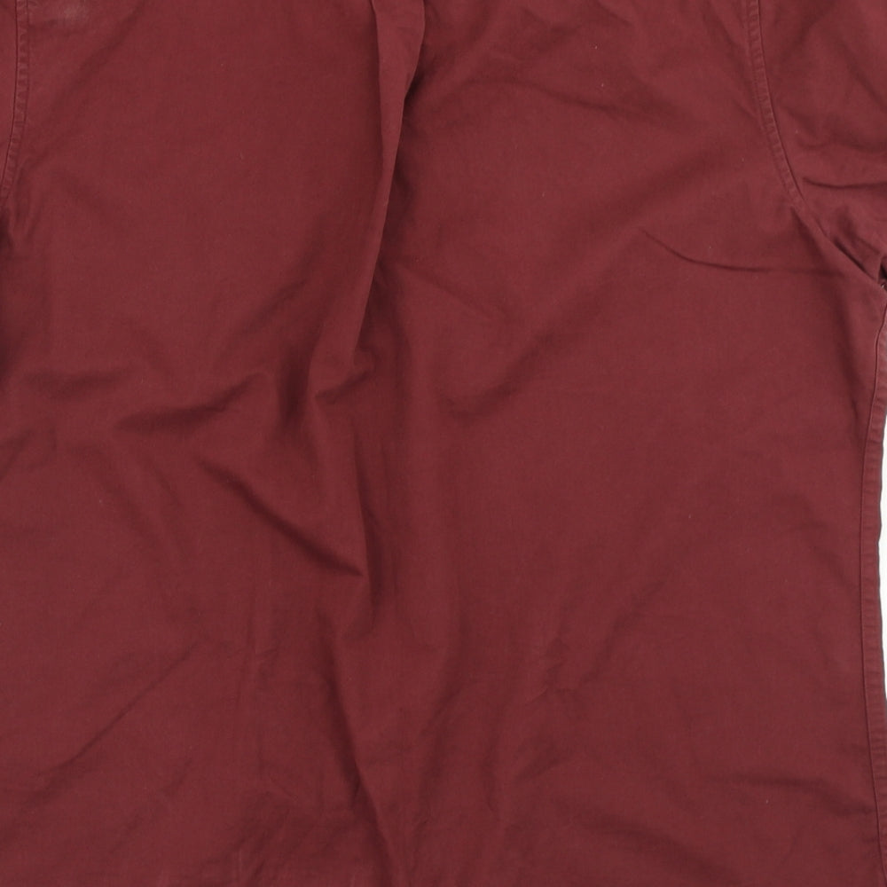 Brand and care label for ASOS men’s red button-up, size L