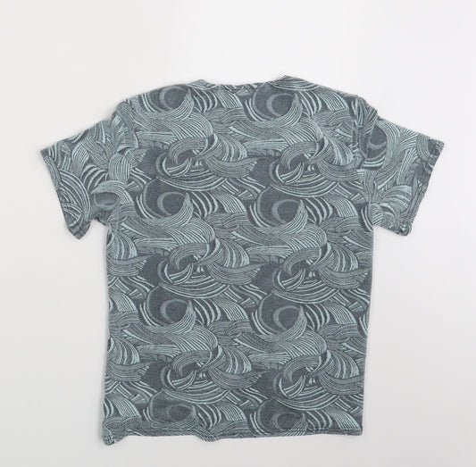 Berkertex Womens Blue Paisley Basic T-Shirt Size 12