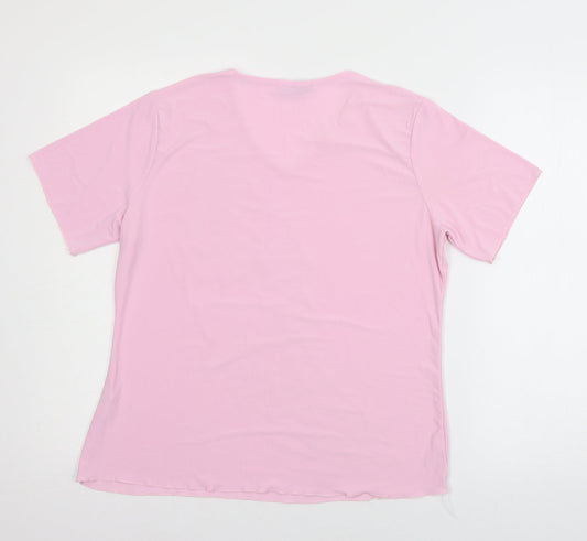 Must Womens Pink Jersey Basic T-Shirt Size M