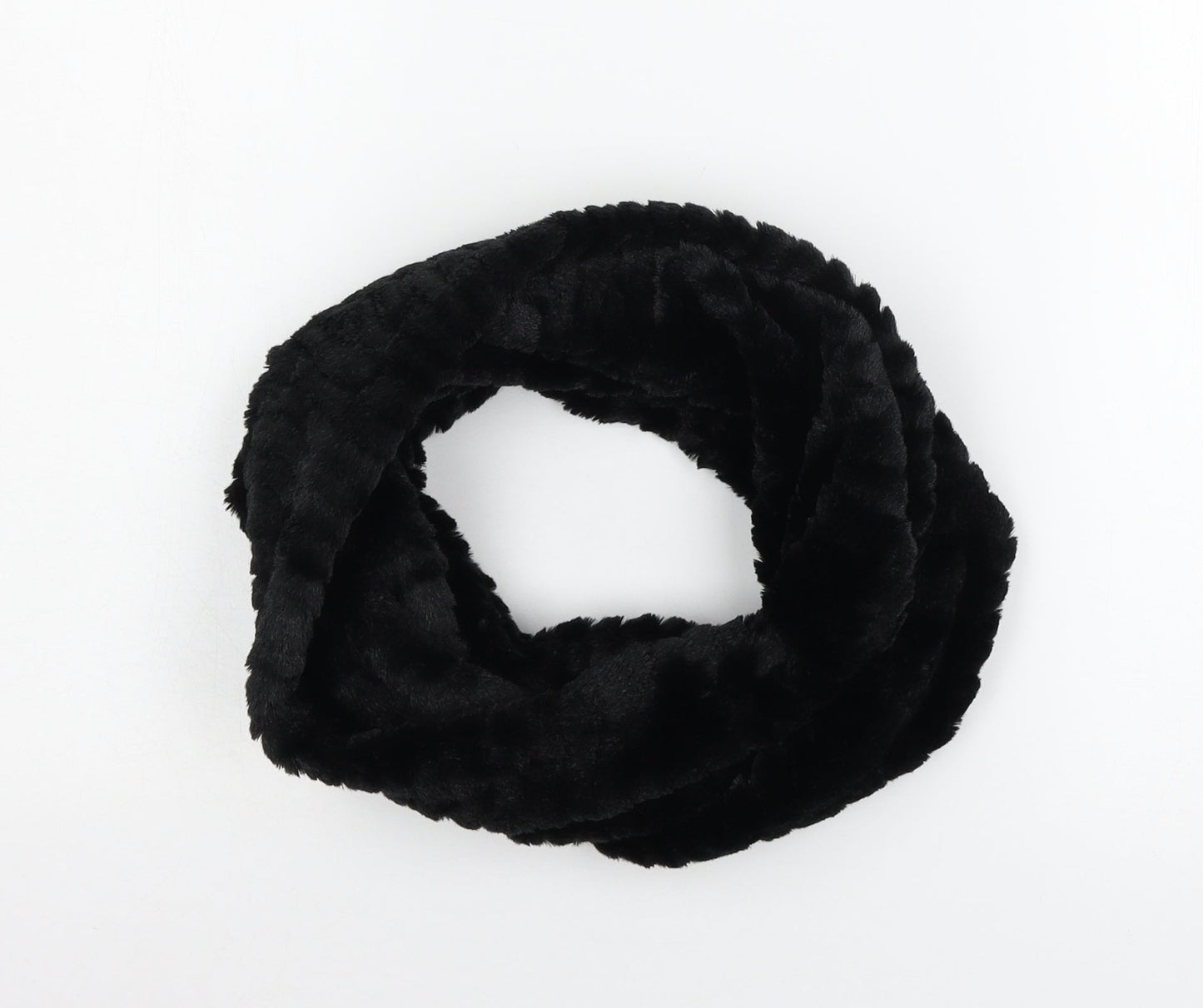 Preworn Womens Black Scarf - Faux Fur