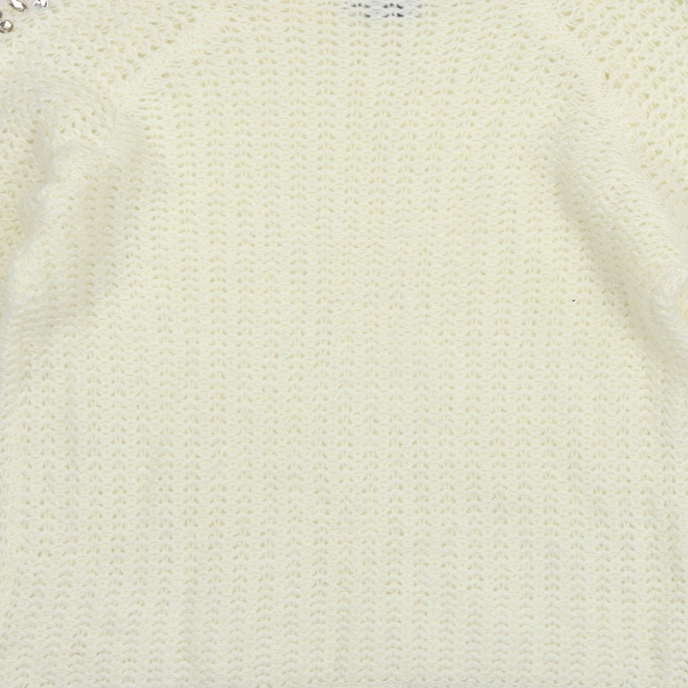 Body Flirt Womens Ivory Knit Pullover Jumper Size 4