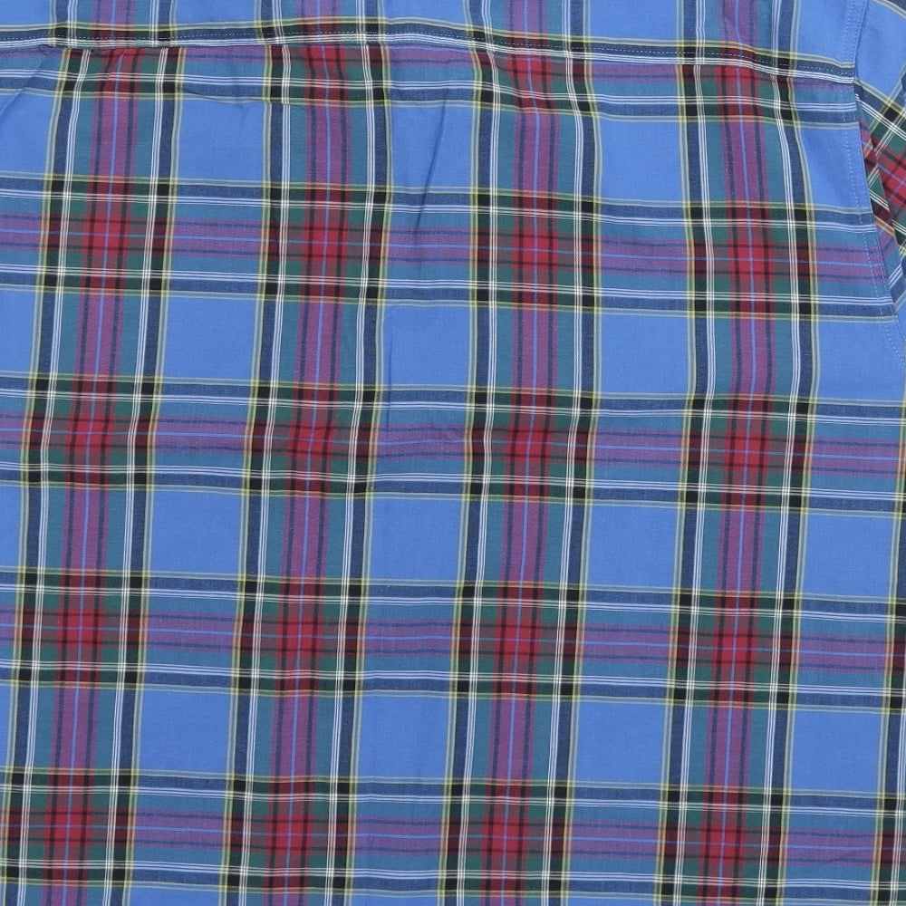 Peacocks Mens Blue Plaid Button-Up Size XL