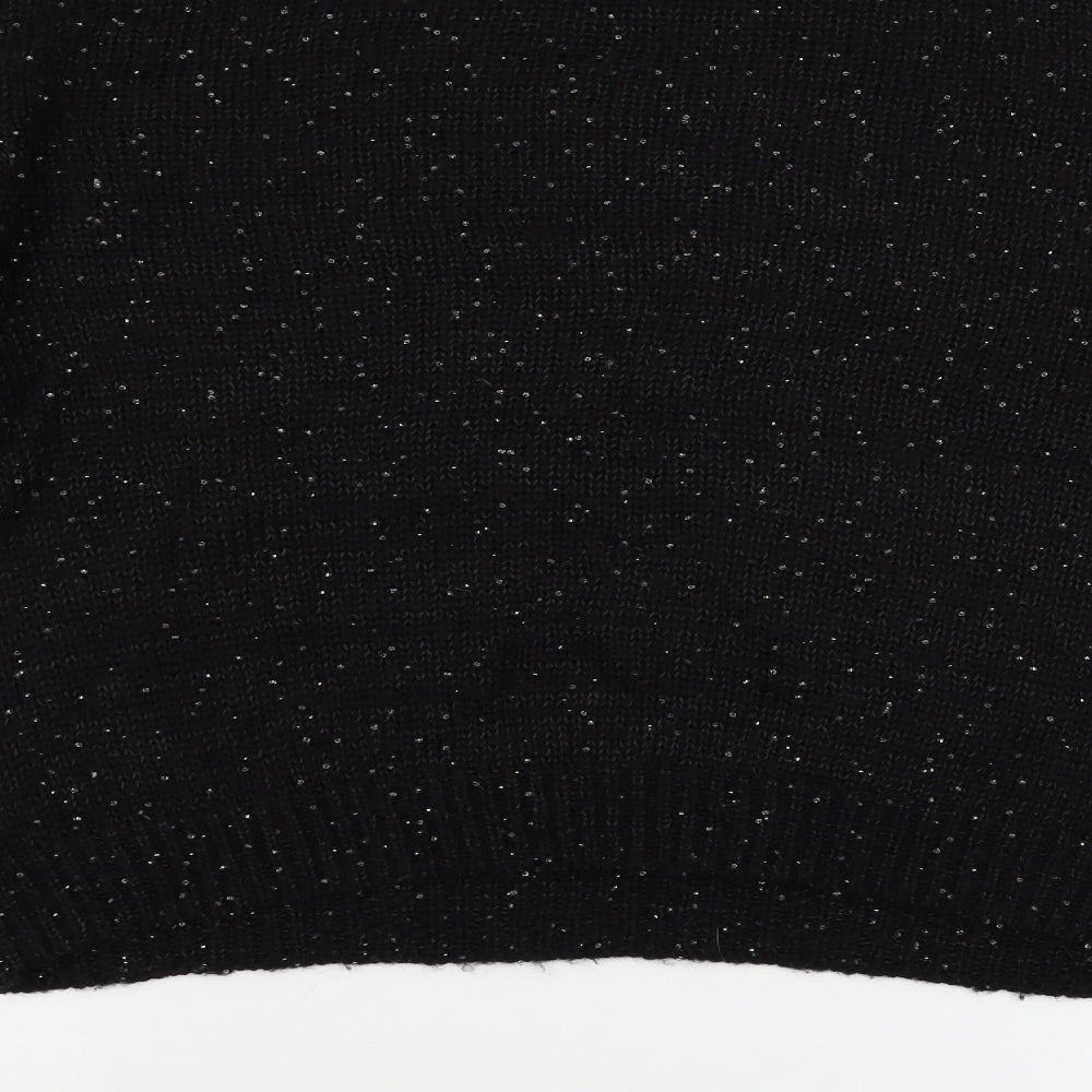 Topshop Womens Black Knit Pullover Jumper Size 16