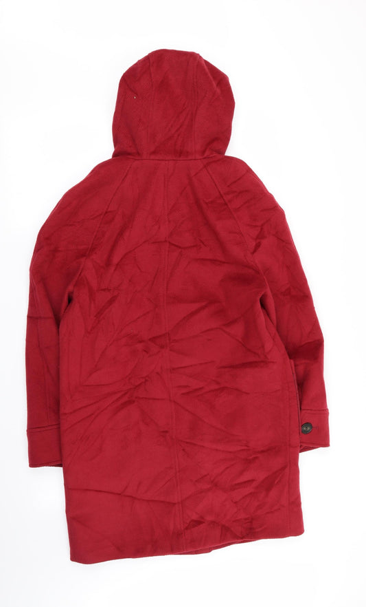 M&S Womens Red Overcoat Coat Size 8