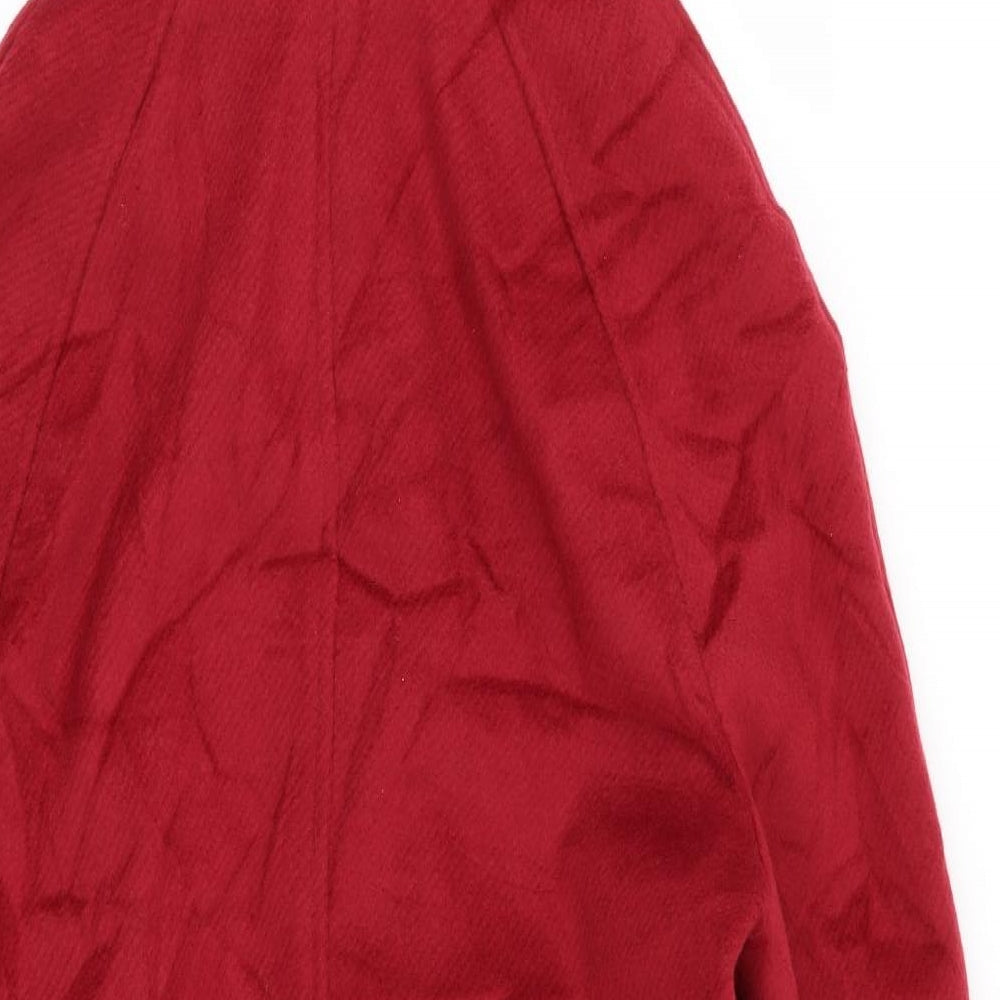 M&S Womens Red Overcoat Coat Size 8