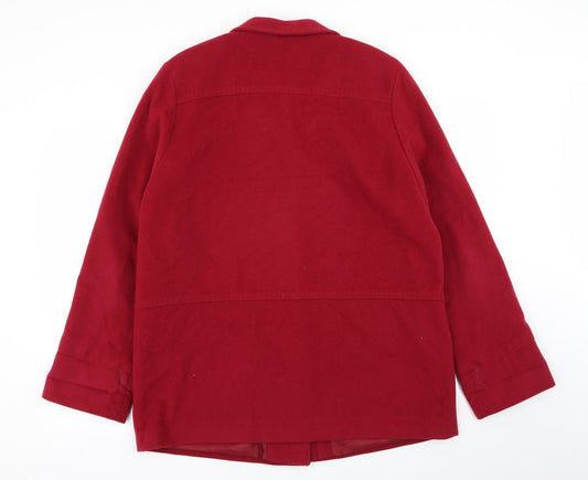 M&S Womens Red Overcoat Coat Size 14