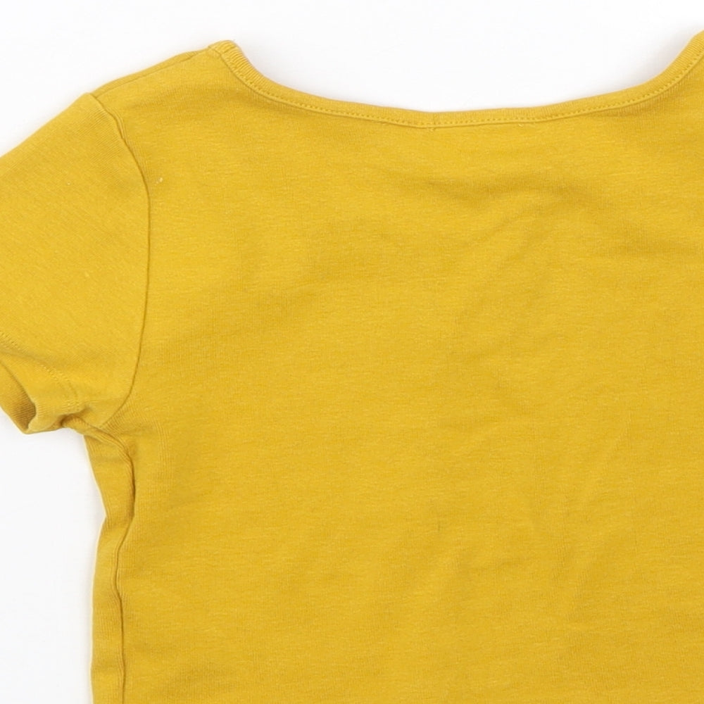 New Look Girls Yellow Cropped T-Shirt Size 10-11 Years