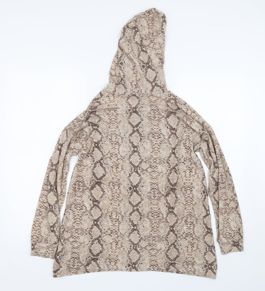 George Womens Brown Animal Print Pullover Hoodie Size S