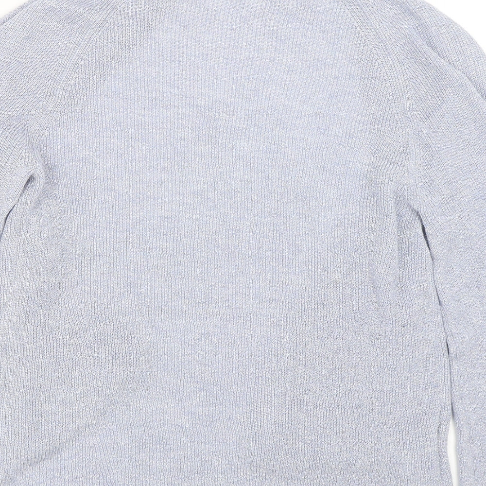Mango Womens Blue Cardigan Jumper Size S