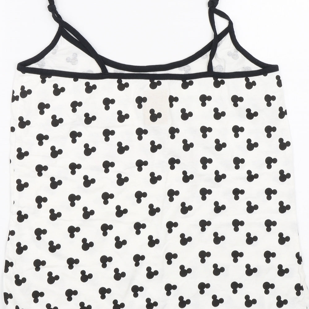 Love To Lounge Womens White Polka Dot Top Pyjama Top Size M - Disney