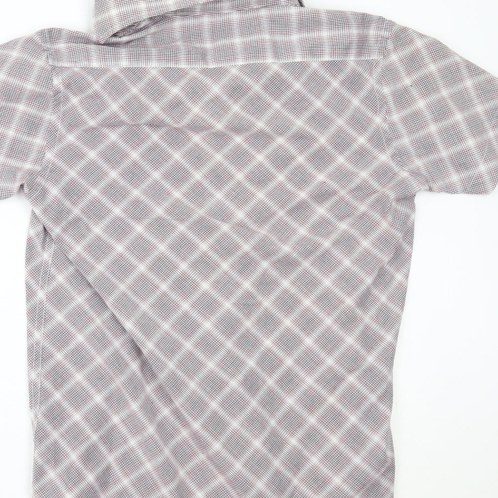 Daniel Lei Mens Red Check Button-Up Size S