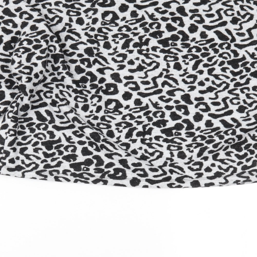 George Womens Grey Animal Print Pullover Jumper Size M