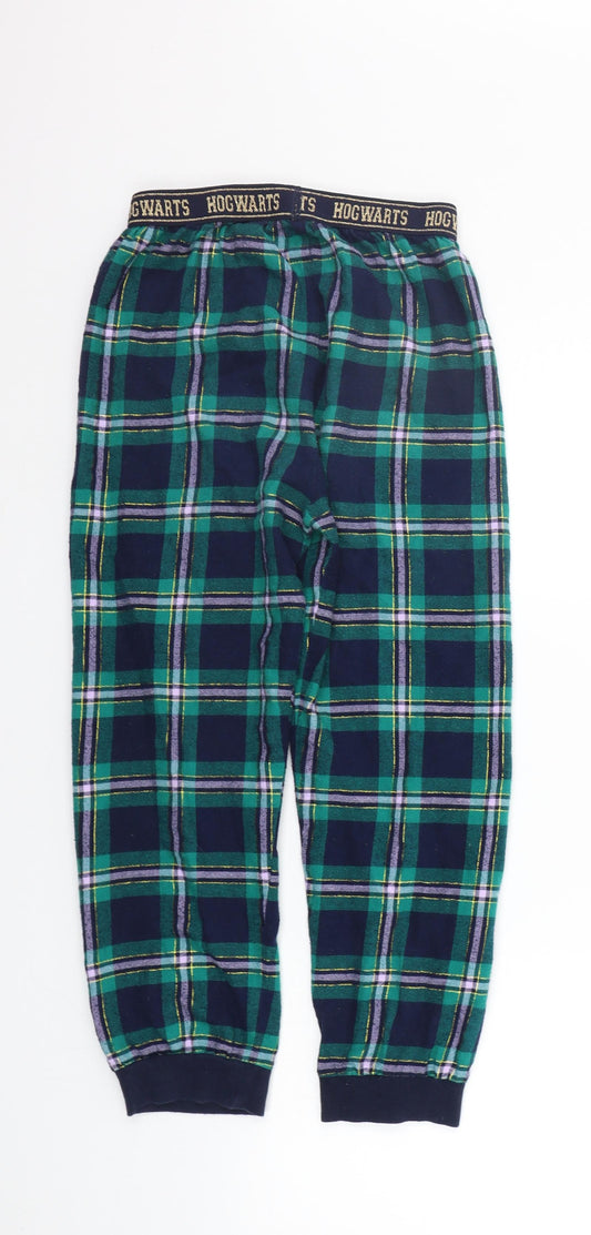 Marks and Spencer Girls Green Check Top Lounge Pants Size 10-11 Years - Elasticated Waist