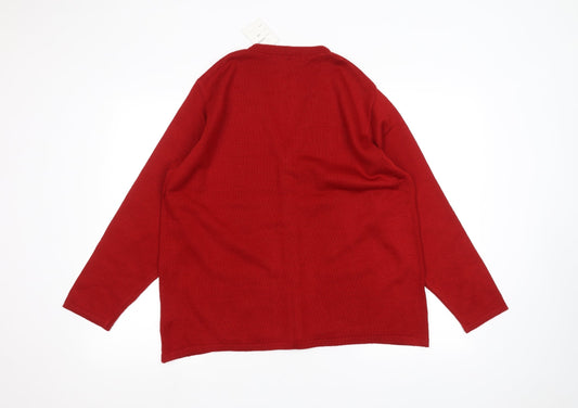 Beau Monde Womens Red Jacket Coatigan Size L
