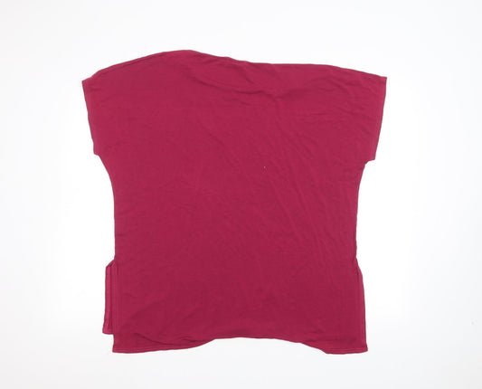 emilia Womens Pink Basic T-Shirt Size XL