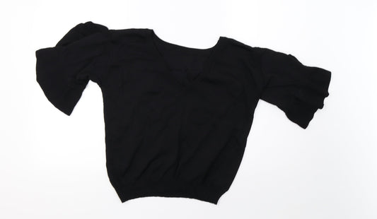 NEXT Womens Black Cropped T-Shirt Size 12