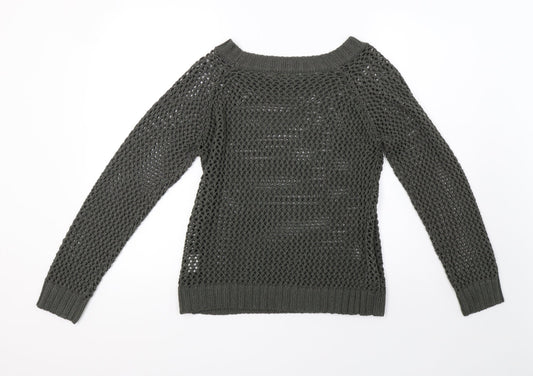 INTOWN Womens Green Knit Pullover Sweatshirt Size S
