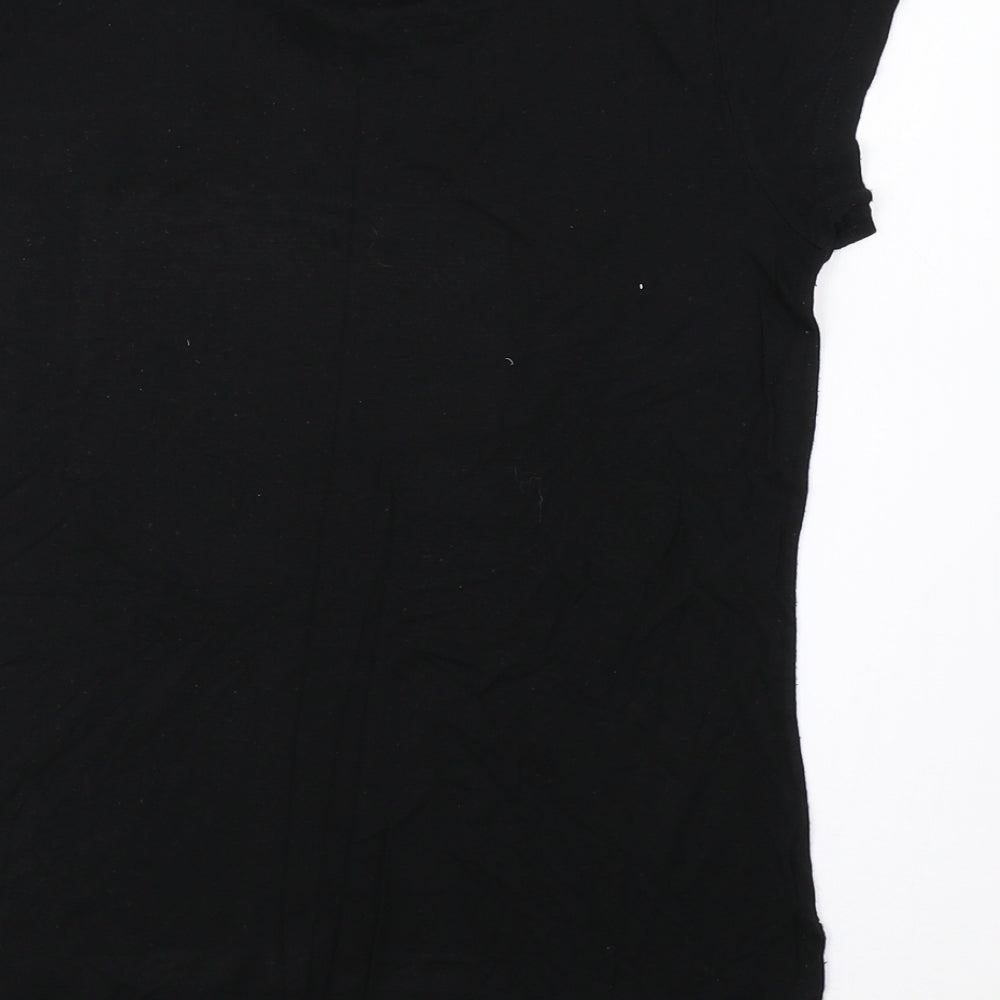 Preworn Girls Black Basic T-Shirt Size 11-12 Years