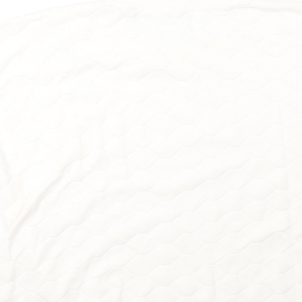 Anthology Womens White Knit Pullover Sweatshirt Size 14