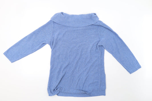 being casual Womens Blue Knit Pullover Sweatshirt Size M