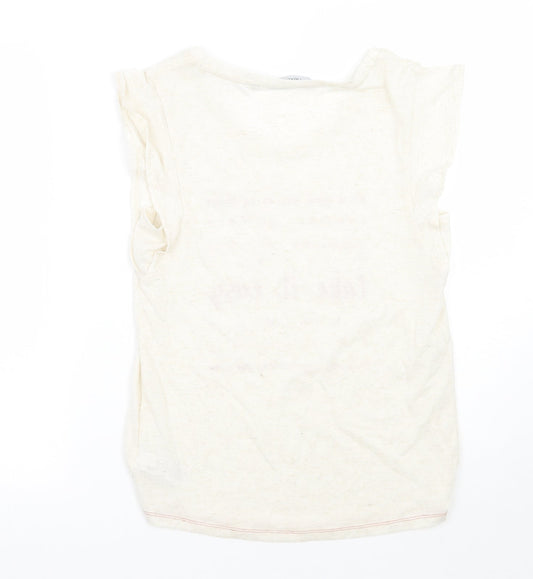 NEXT Womens Ivory Basic T-Shirt Size 6