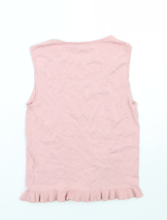 Topshop Womens Pink Basic T-Shirt Size 8